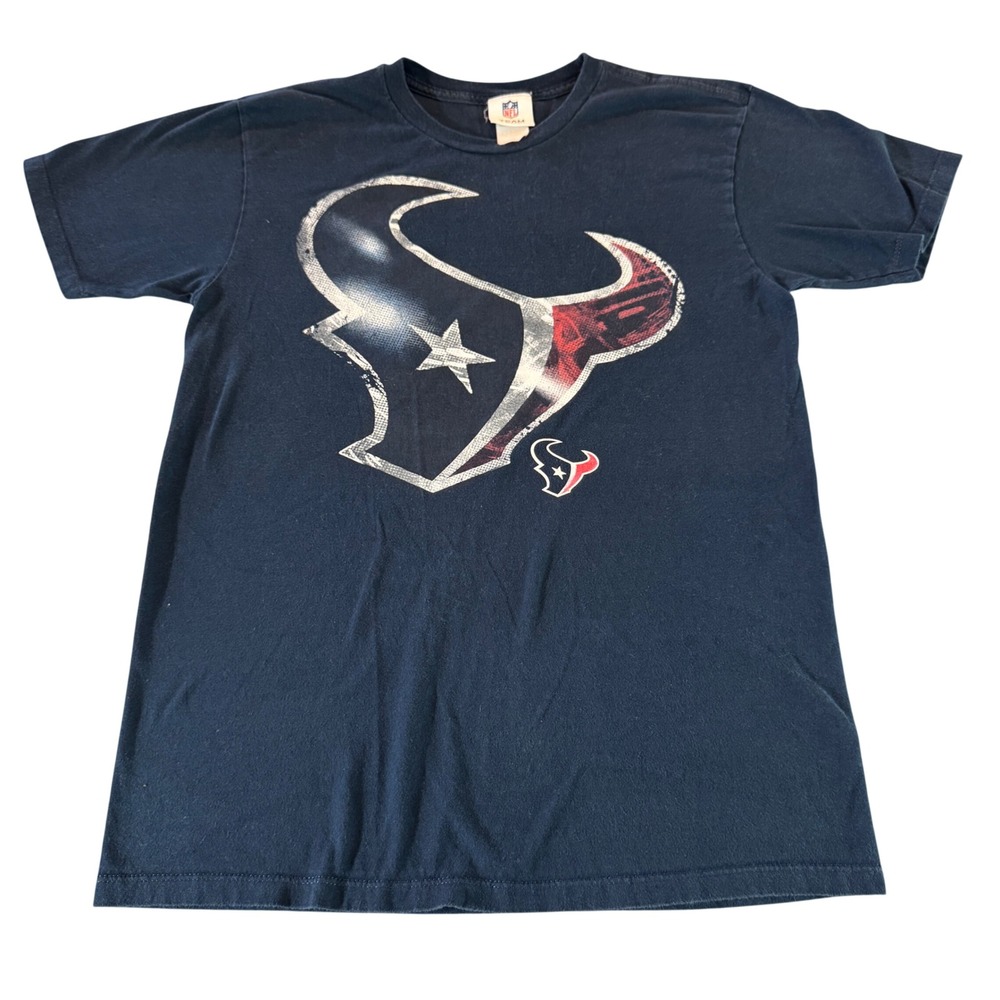 Houston Texans NFL Team Apparel Mens T-Shirt M Blue Graphic Football Mexico